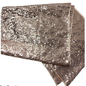 Rose Gold Blush Sequin Long Table Runner Cover
